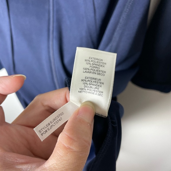 Eliza J navy blue Boatneck Off Shoulder Velvet dress - Picture 6 of 8